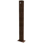 Ornamental bollard made of corten | stationary, to be fixed by plugswith base plate 100 x 150 mm | without lock